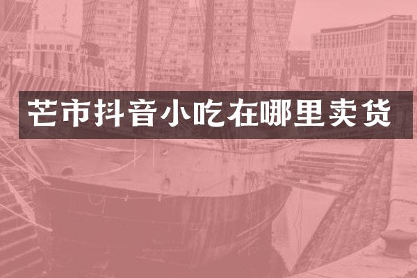 芒市抖音小吃在哪里卖货