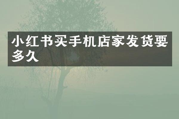 小红书买手机店家发货要多久