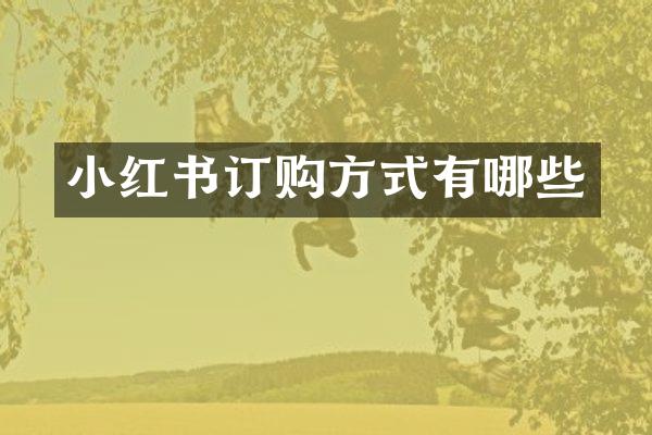 小红书订购方式有哪些