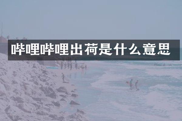 哔哩哔哩出荷是什么意思
