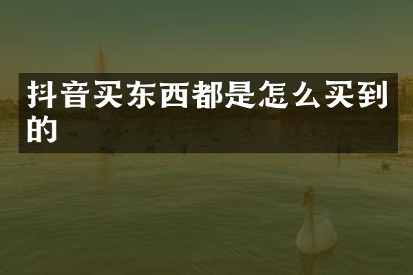 抖音买东西都是怎么买到的