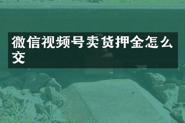 微信视频号卖货押金怎么交