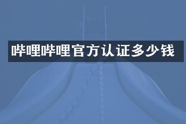 哔哩哔哩官方认证多少钱