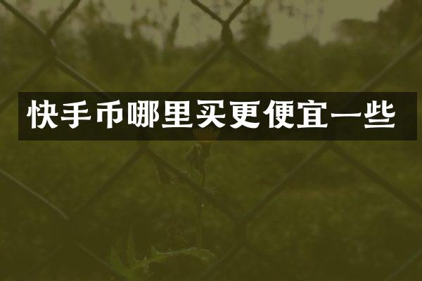 快手币哪里买更便宜一些