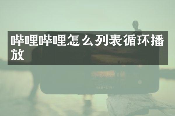 哔哩哔哩怎么列表循环播放