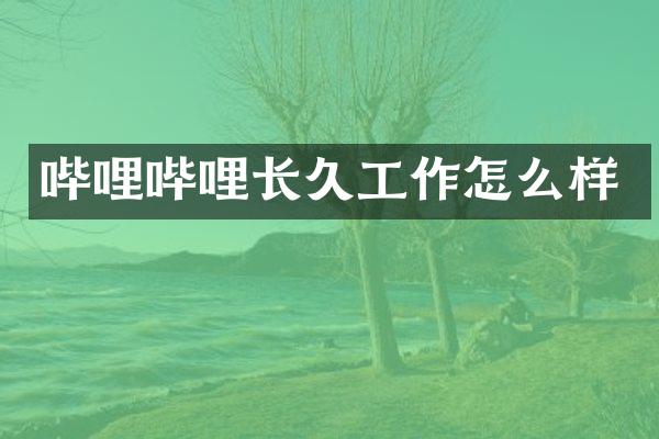 哔哩哔哩长久工作怎么样