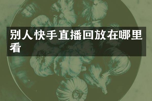 别人快手直播回放在哪里看