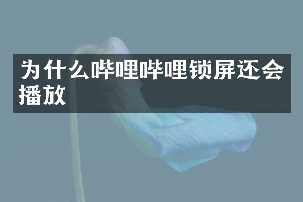 为什么哔哩哔哩锁屏还会播放
