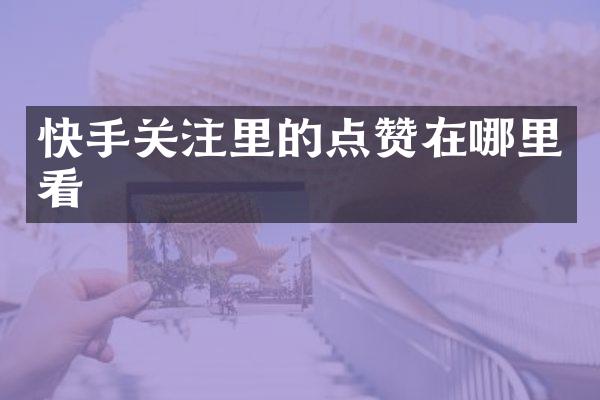 快手关注里的点赞在哪里看