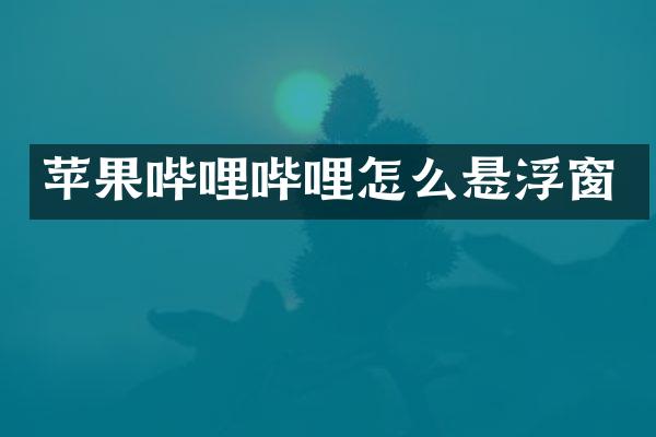 苹果哔哩哔哩怎么悬浮窗