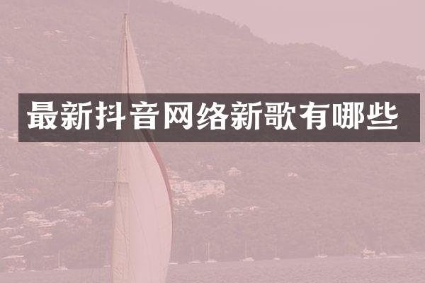 最新抖音网络新歌有哪些