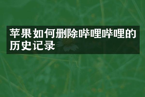 苹果如何删除哔哩哔哩的历史记录