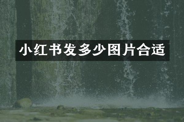 小红书发多少图片合适