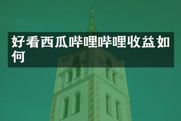好看西瓜哔哩哔哩收益如何