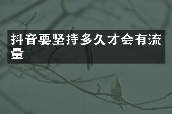 抖音要坚持多久才会有流量
