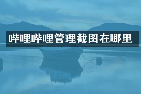 哔哩哔哩管理截图在哪里