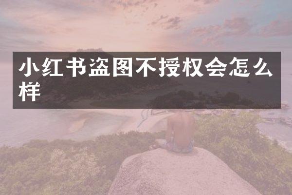 小红书盗图不授权会怎么样