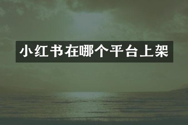 小红书在哪个平台上架