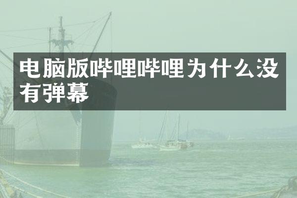 电脑版哔哩哔哩为什么没有弹幕