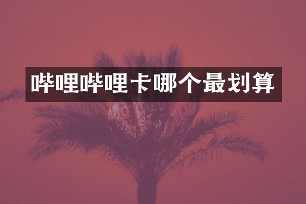 哔哩哔哩卡哪个最划算