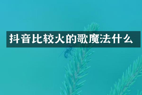 抖音比较火的歌魔法什么
