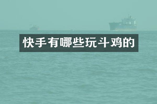 快手有哪些玩斗鸡的