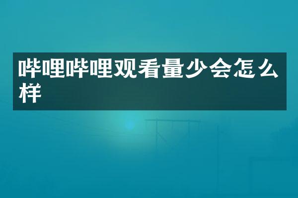 哔哩哔哩观看量少会怎么样