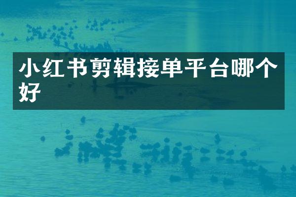 小红书剪辑接单平台哪个好
