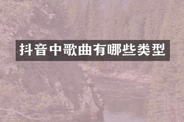 抖音中歌曲有哪些类型