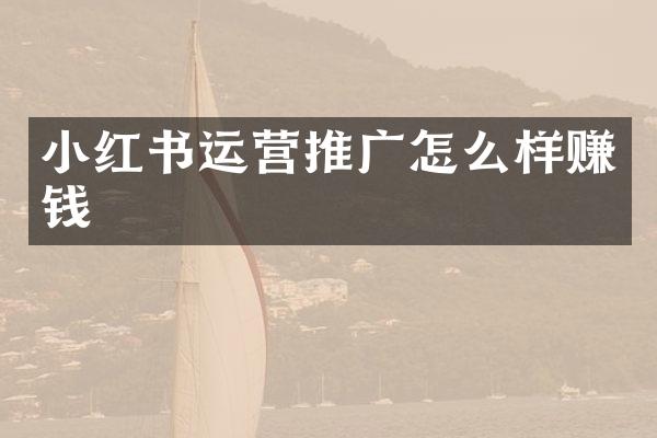 小红书运营推广怎么样赚钱