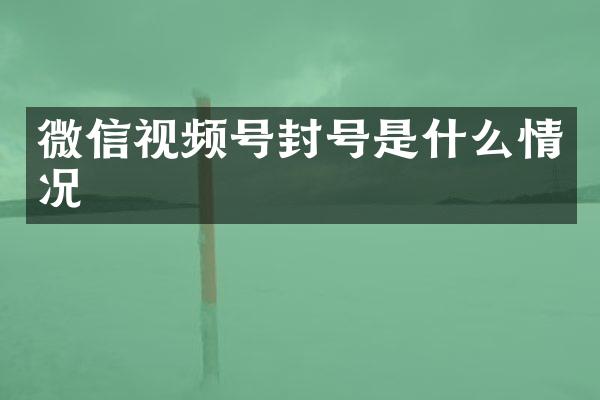 微信视频号封号是什么情况