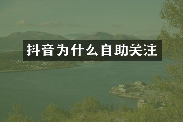 抖音为什么自助关注