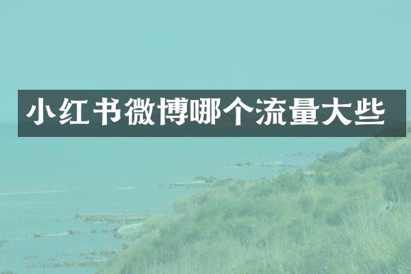 小红书微博哪个流量大些