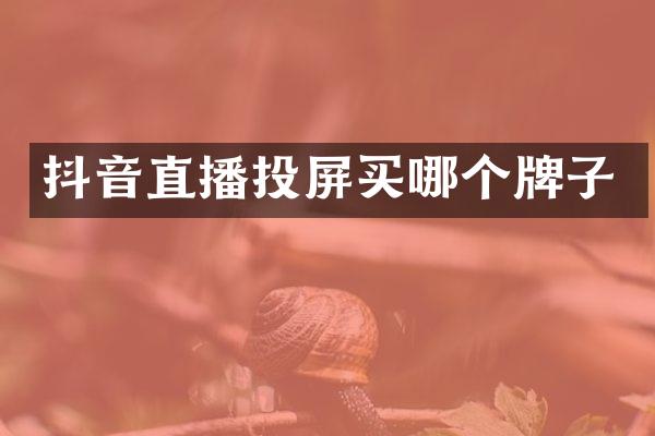 抖音直播投屏买哪个牌子