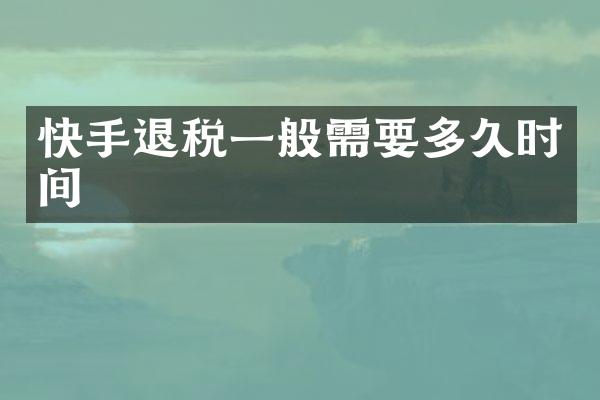 快手退税一般需要多久时间