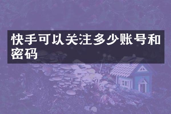 快手可以关注多少账号和密码