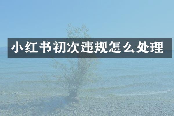 小红书初次违规怎么处理