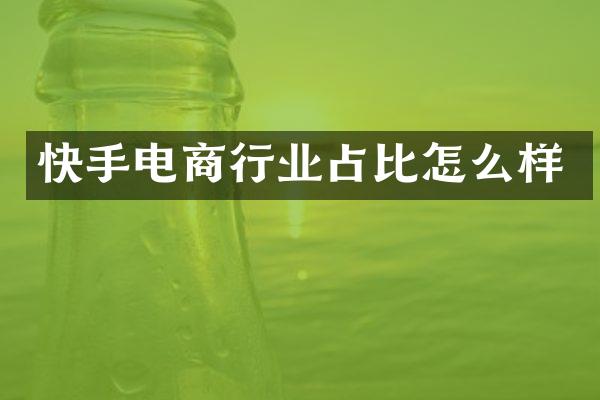 快手电商行业占比怎么样
