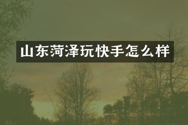 山东菏泽玩快手怎么样