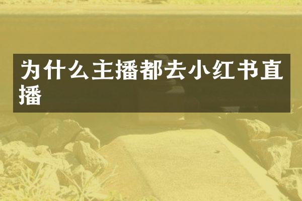 为什么主播都去小红书直播