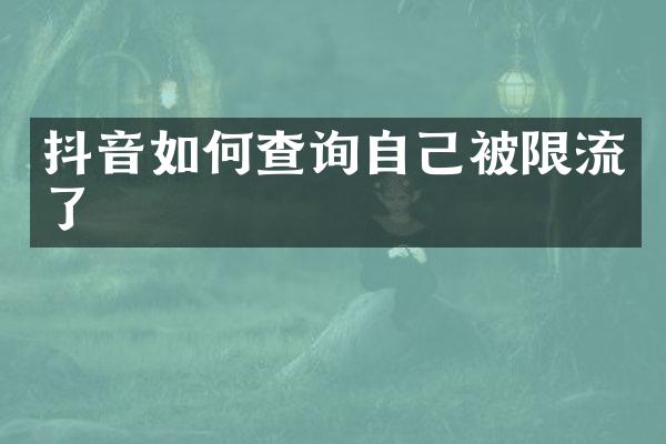 抖音如何查询自己被限流了