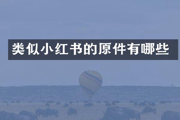 类似小红书的原件有哪些