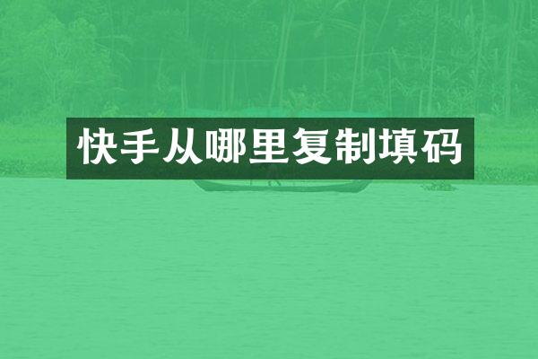 快手从哪里复制填码