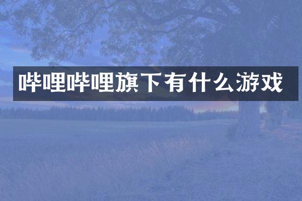 哔哩哔哩旗下有什么游戏