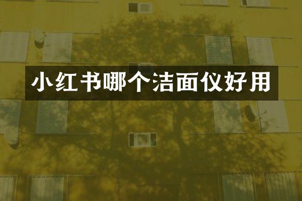 小红书哪个洁面仪好用