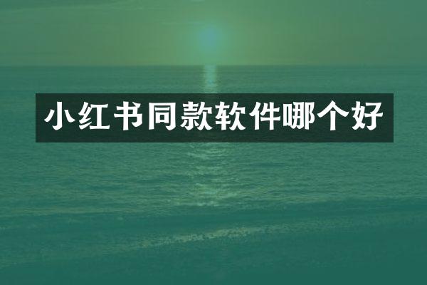 小红书同款软件哪个好