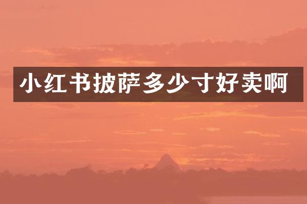 小红书披萨多少寸好卖啊