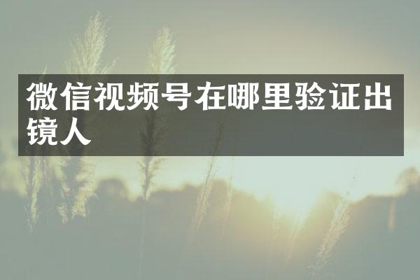 微信视频号在哪里验证出镜人