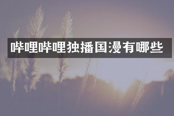 哔哩哔哩独播国漫有哪些