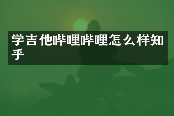 学吉他哔哩哔哩怎么样知乎